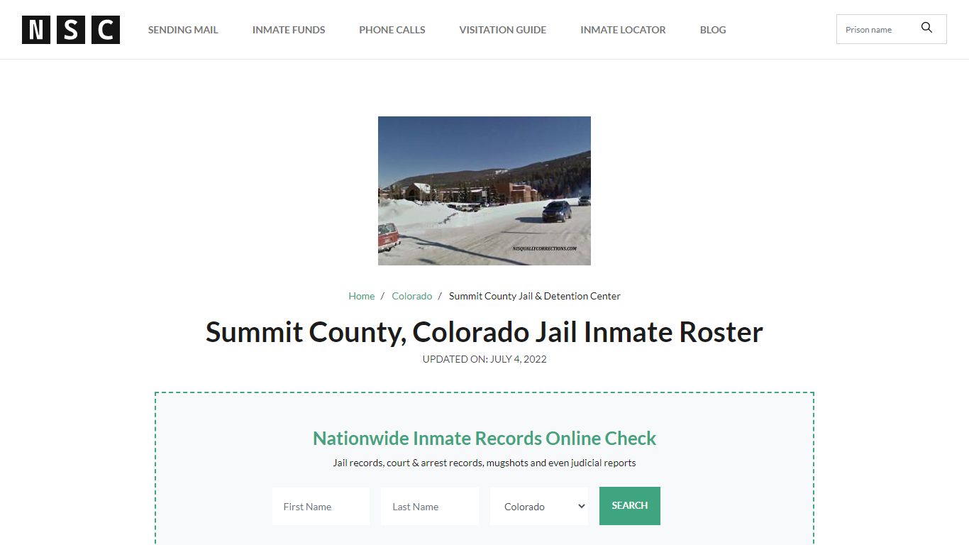 Summit County, Colorado Jail Inmate Roster